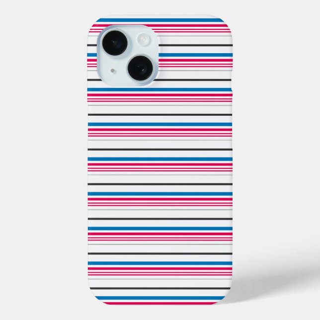 Coques Case-Mate iPhone Jolies rayures bleues blanches (Verso)