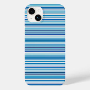 Coque Pour iPhone 14 Plus Jolies rayures bleues blanches