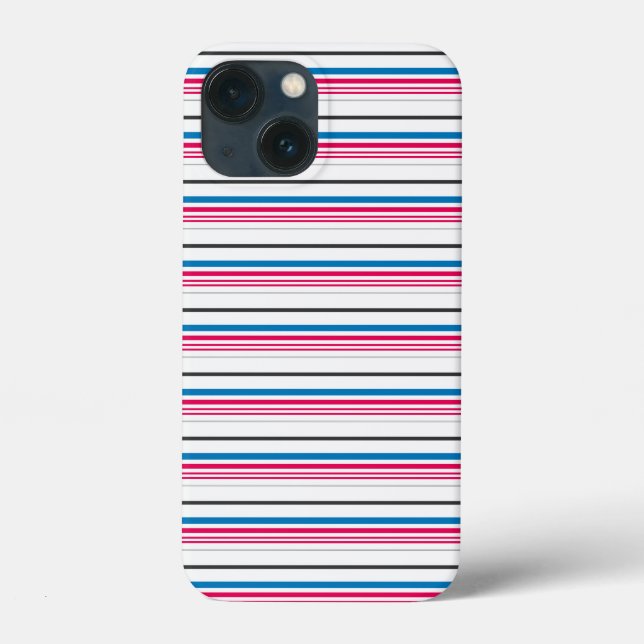 Coques Case-Mate iPhone Jolies rayures bleues blanches (Verso)