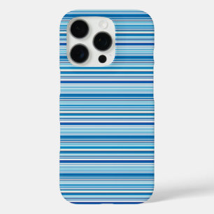 Coques iPhone 16 Pro Jolies rayures bleues blanches