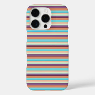 Coques iPhone 16 Pro Jolies rayures bleues marron