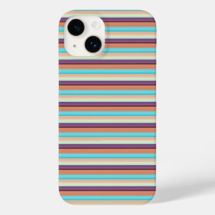 Coque Pour iPhone 14 Jolies rayures bleues marron