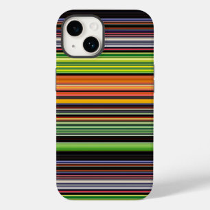 Coque Pour iPhone 14 Jolies rayures noires colorées