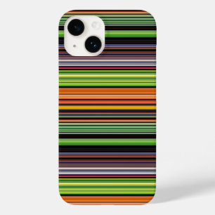 Coque Pour iPhone 14 Jolies rayures noires colorées