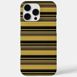 Coques iPhone 16 Pro Max Jolies rayures noires dorées