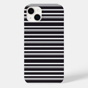 Coque Pour iPhone 14 Plus Jolies rayures noires et blanches