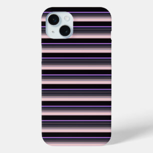 Coque iPhone 15 Mini Jolies rayures noires grises vintage