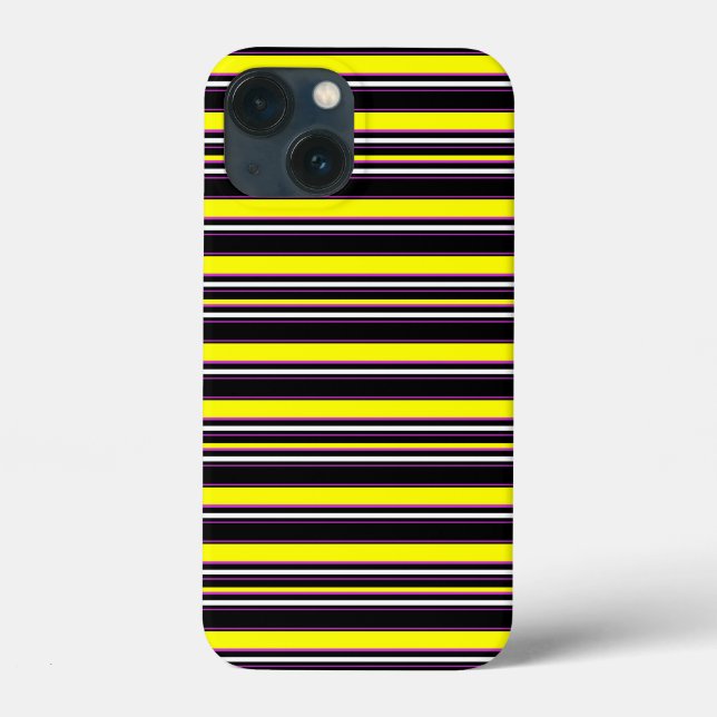 Coques Case-Mate iPhone Jolies rayures noires jaunes (Verso)