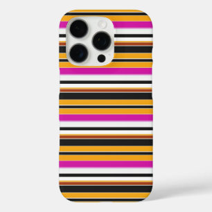 Coques iPhone 16 Pro Jolies rayures noires orange