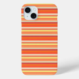 Coque iPhone 15 Mini Jolies rayures orange rouge