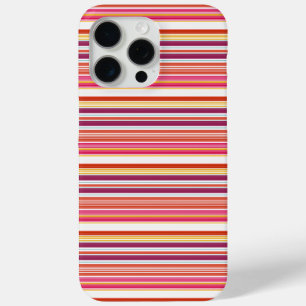 Coque iPhone 15 Pro Max Jolies rayures roses marron