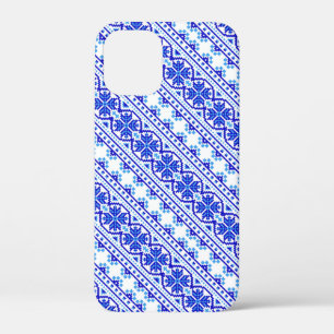 Case-Mate iPhone Case Jolies rayures ukrainiennes décoratives bleues bla