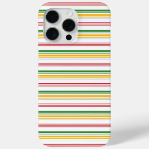 Coque iPhone 15 Pro Max Jolies rayures vert jaune