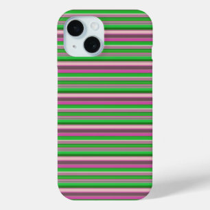 Coque Pour iPhone 15 Jolies rayures vert violet