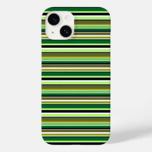 Coque Pour iPhone 14 Jolies rayures vertes et blanches