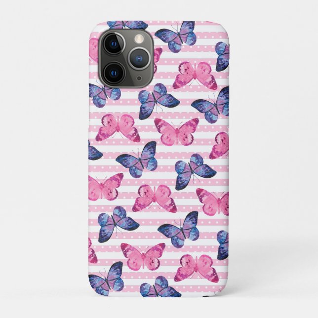 Coques Case-Mate iPhone Jolis Papillons Roses (Dos)
