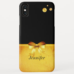 Case-Mate iPhone Case Jolis pois dorés, ruban doré sur noir