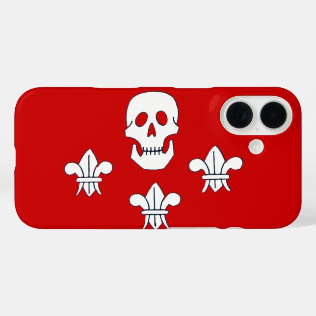 Coques Case-Mate iPhone JOLLY ROGER SKULL ET TROIS MENSONGES DRAPEAU Rouge (Verso (horizontal))
