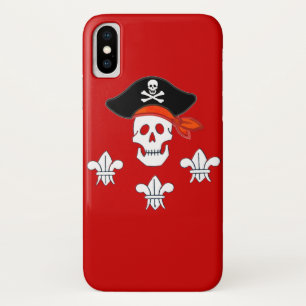 COQUE iPhone X   JOLLY ROGER SKULL, PIRATE CASQUETTE ET TROIS MENSO