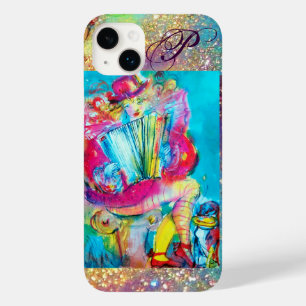 Coque Pour iPhone 14 Plus JOUEUR D'ACCORDION DANS LE MONOGRAM D'Aquarelle DE