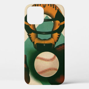 Case-Mate iPhone Case Joueur de baseball de sport vintage, receveur avec