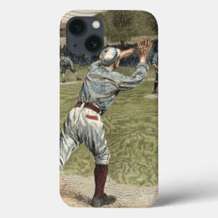 Etui iPhone 13 Joueur de baseball lancé à la deuxième base