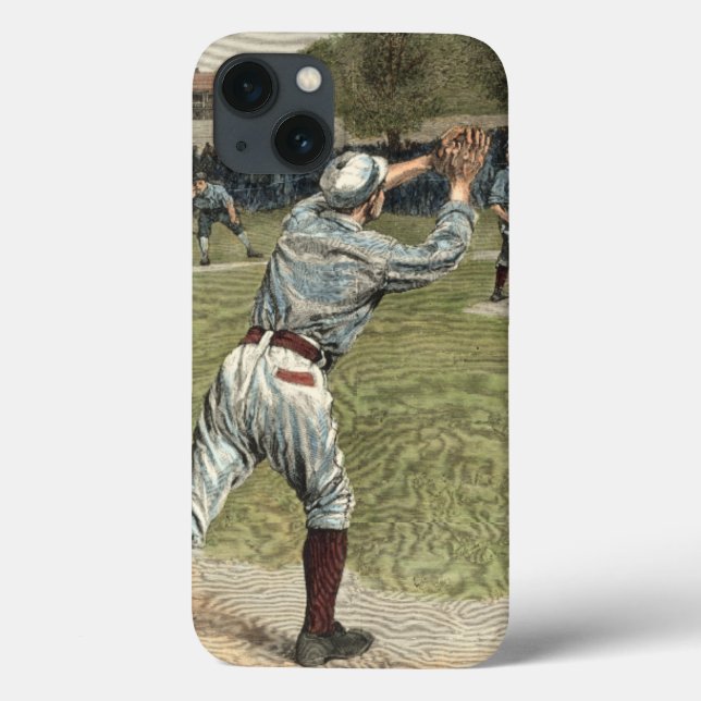 Coques Case-Mate iPhone Joueur de baseball lancé à la deuxième base (Verso)