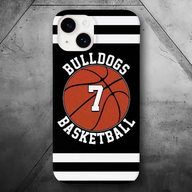 Coques Case-Mate iPhone Joueur de basket-ball Nom d'équipe personnalisé Nu (Customizable basketball phone case.)