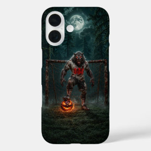 Coque Pour iPhone 16 Joueur de football Loup-Garou Art Horreur Hallowee