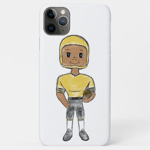 Case-Mate iPhone Case joueur de football vintage rétro noir jaune simple