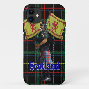 Coques Pour iPhone Joueur de pipeau écossais sur le tartan