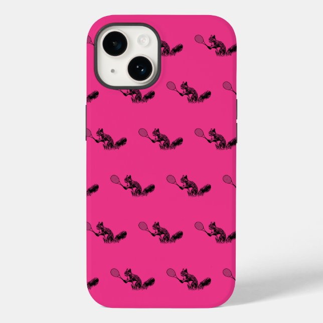 Coques Case-Mate iPhone Joueur de tennis Pink Squirrel Motif (Verso)
