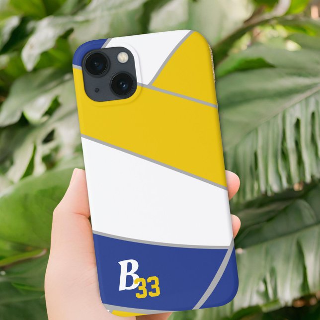 Coques Case-Mate iPhone Joueur de volley-ball Numéro Monogramme Sports (Créateur téléchargé)