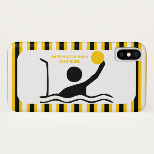 Etui iPhone Case-Mate Joueur de water-polo noir silhouette jaune rayures