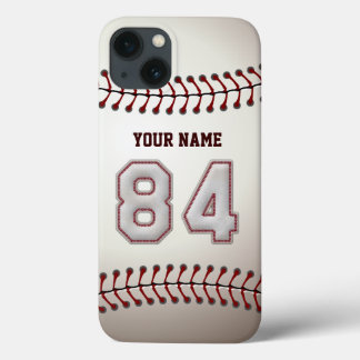 iPhone 13 Case Joueur Numéro 84 - Cool Baseball Stitches Look