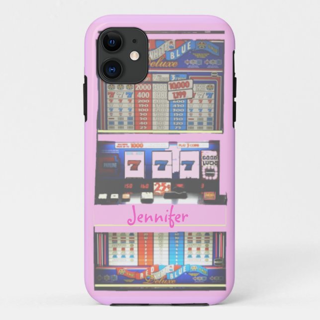Coques Case-Mate iPhone Joueur rose de casino de machine à sous (Dos)
