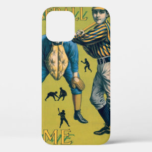 Coque iPhone 12 Joueurs de baseball de sport vintage au match à do