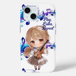 Coque Pour iPhone 15 Jouez, Écoutez, Répétez