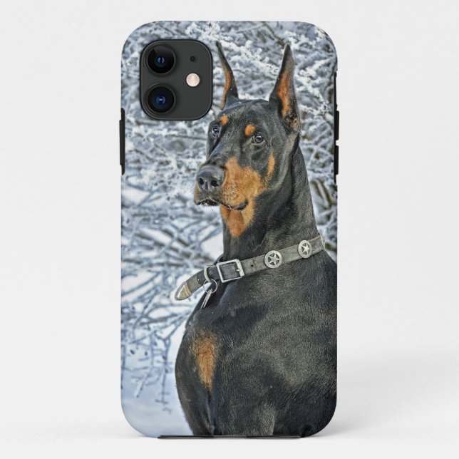 Coques Case-Mate iPhone Jour givré de dobermann (Dos)