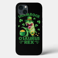 Jour Saint-Patricks Dinosaures Pièces Shamrocks et