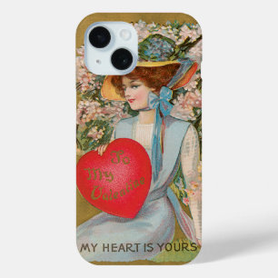 Coque Pour iPhone 15 Jour vintage des Valentines, dame victorienne au c