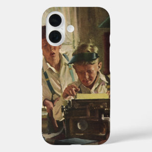 Coque Pour iPhone 16 Journalistes de journaux anciens, écrivains à la m