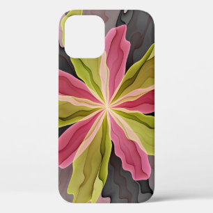 Case-Mate iPhone Case Joy, Vert rose Anthracite Imaginaire Fleur Fractal