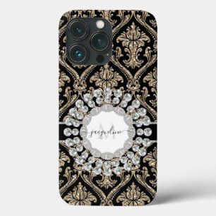 Case-Mate iPhone Case Joyaux de Parties scintillant d'or de fille avec M