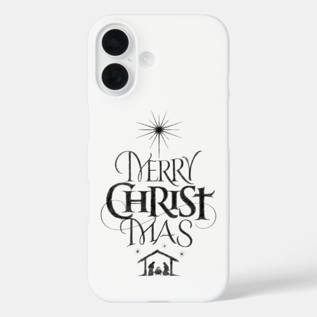 Coques Case-Mate iPhone Joyeuse calligraphie de Noël Christian Christ Dieu (Verso)