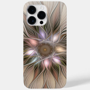 Coque Pour Pour iPhone 14 Pro Max Joyeuse Fleur Abstrait Beige Brown Floral Fractal