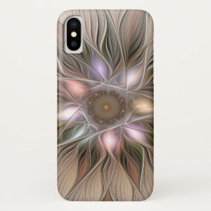 Etui iPhone Case-Mate Joyeuse Fleur Abstrait Beige Brown Floral Fractal