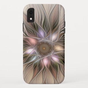 Case-Mate iPhone Case Joyeuse Fleur Abstrait Beige Brown Floral Fractal