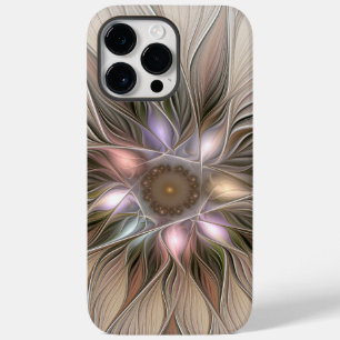 Coque Pour Pour iPhone 14 Pro Max Joyeuse Fleur Abstrait Beige Brown Floral Fractal