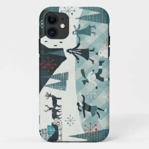 Coque Case-Mate Pour iPhone Joyeuse scène de patinage de Christmastime